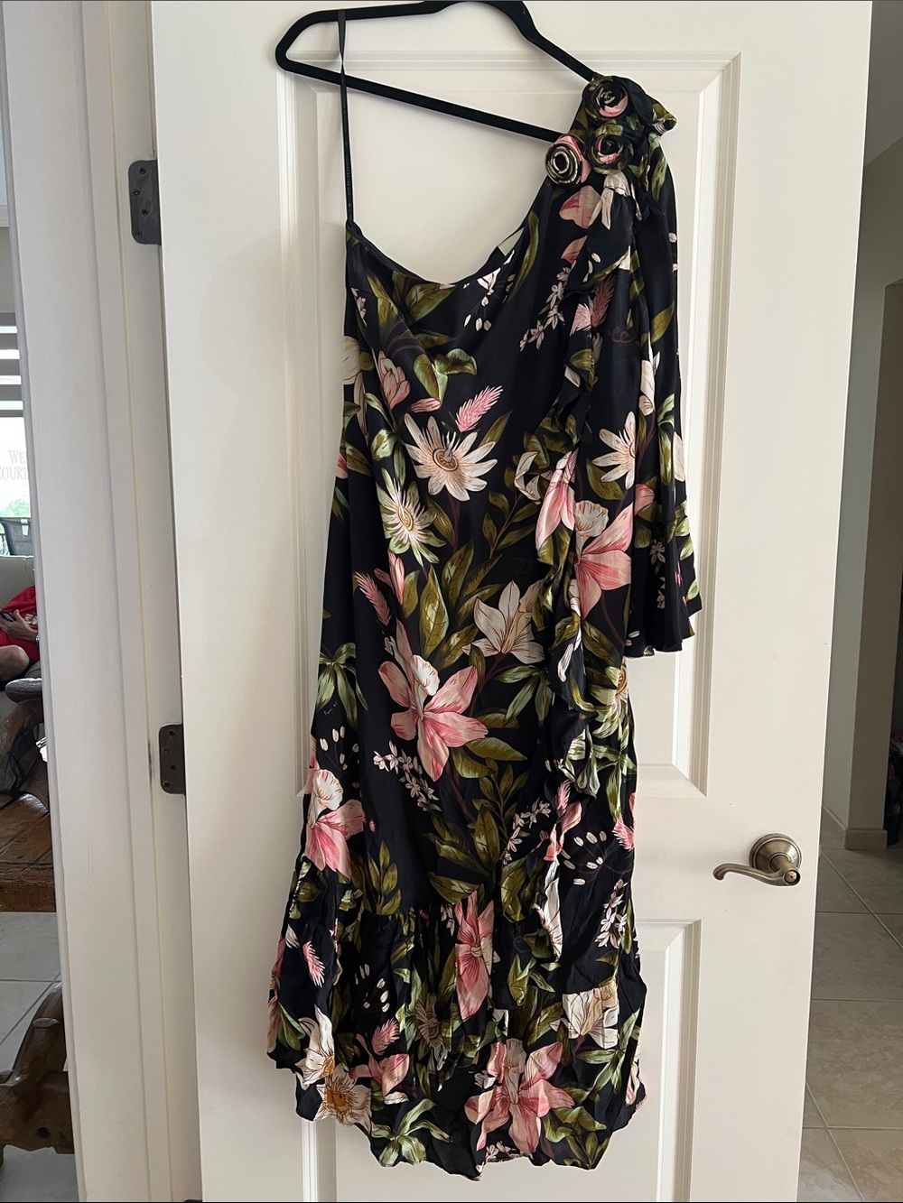 Farm Rio One-Shoulder Ruffle Hem Dress - Picture 2 of 6